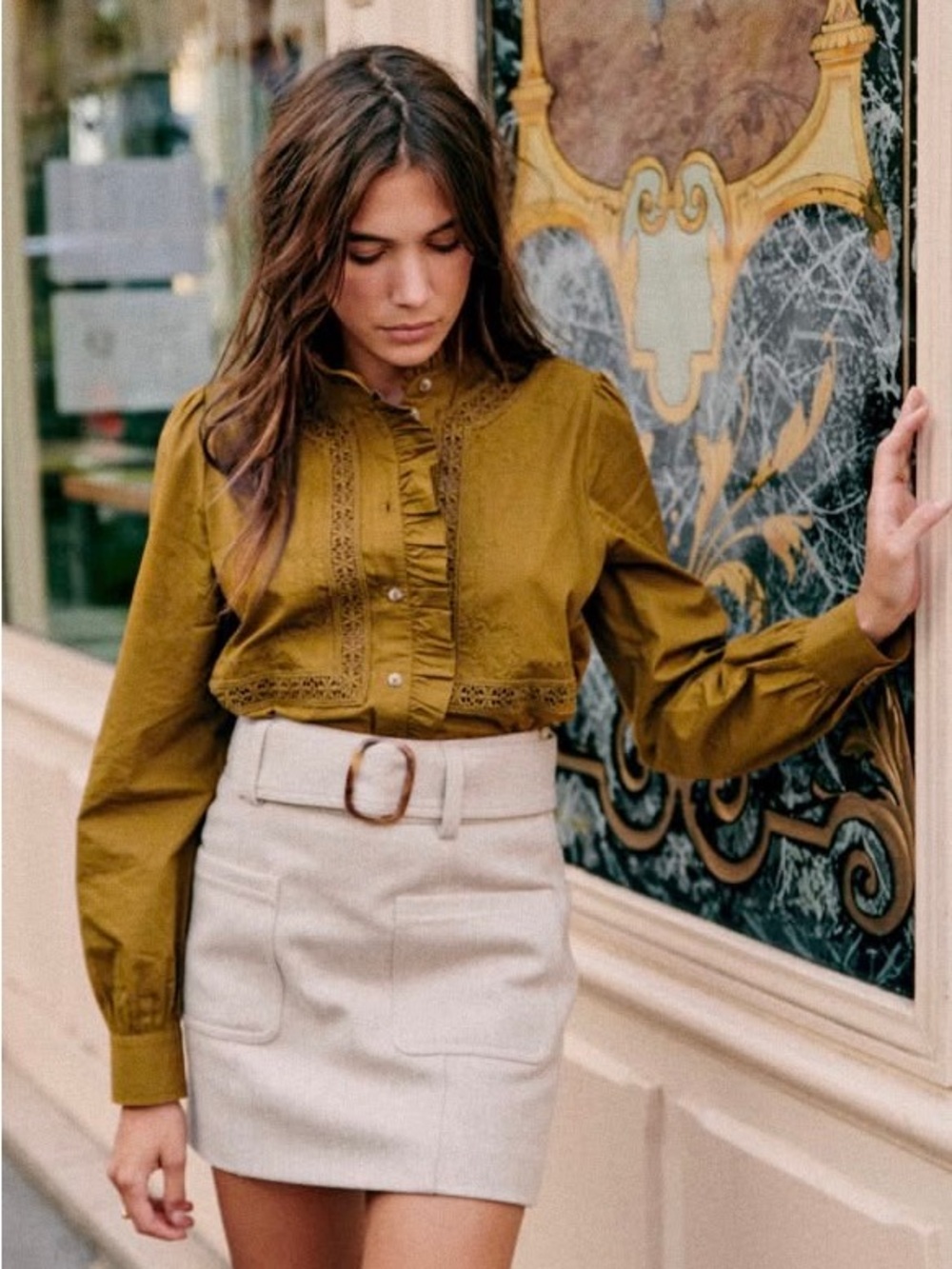 Sezane Ulysse Shirt Olive - Size 36